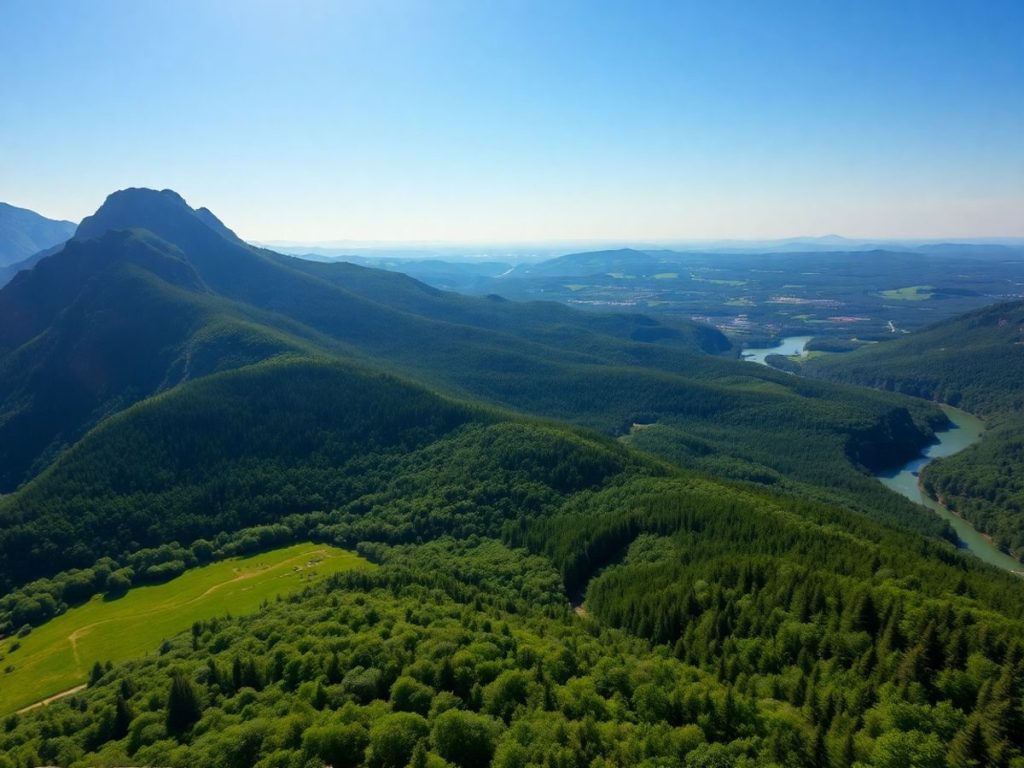 Munți Carpați și Delta Dunării sub soare.