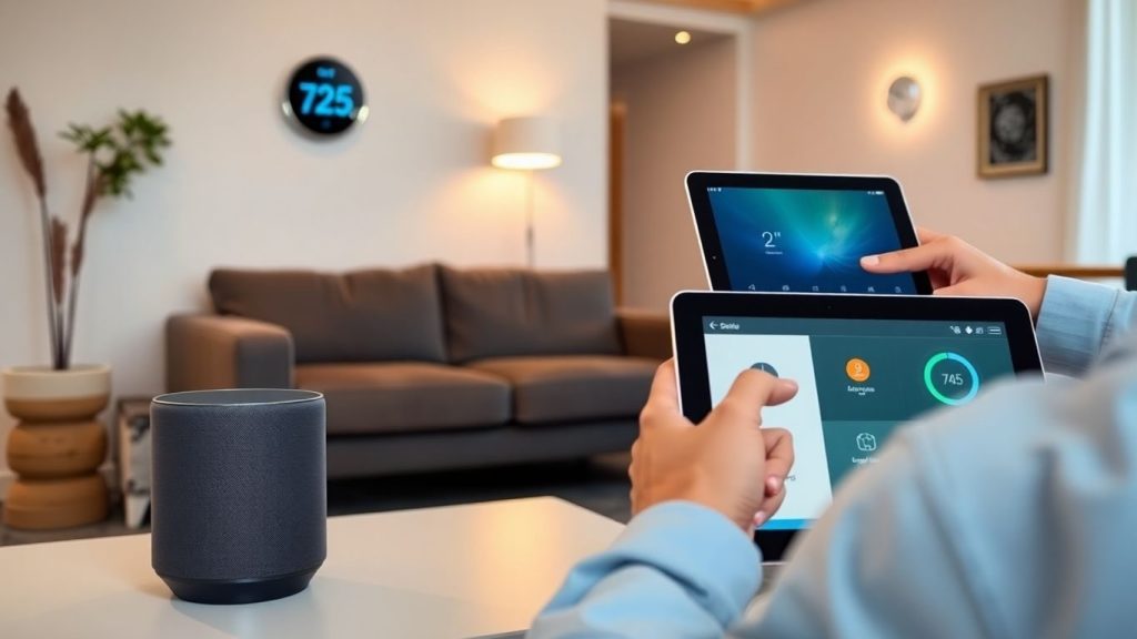 Sisteme smart home moderne în interiorul unei case.
